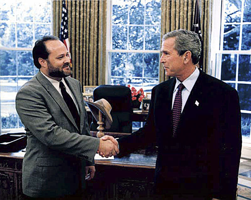 Chris in Oval Office with President Bush